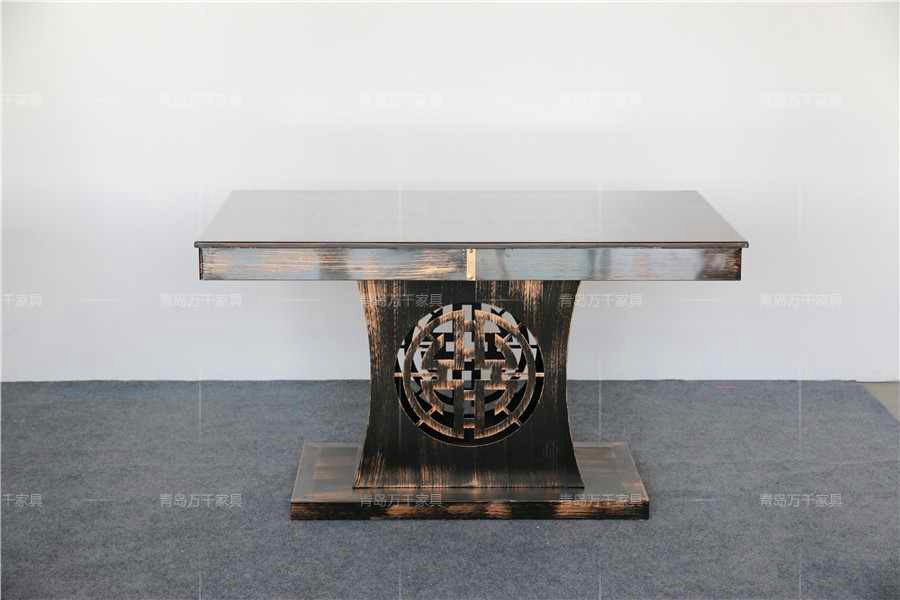 做舊不銹鋼底座大理石桌面火鍋?zhàn)? title=