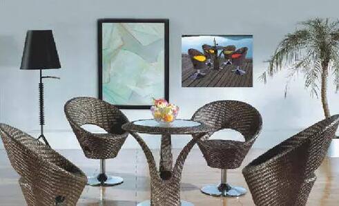 青島戶外酒店桌椅-休閑編織藤桌椅